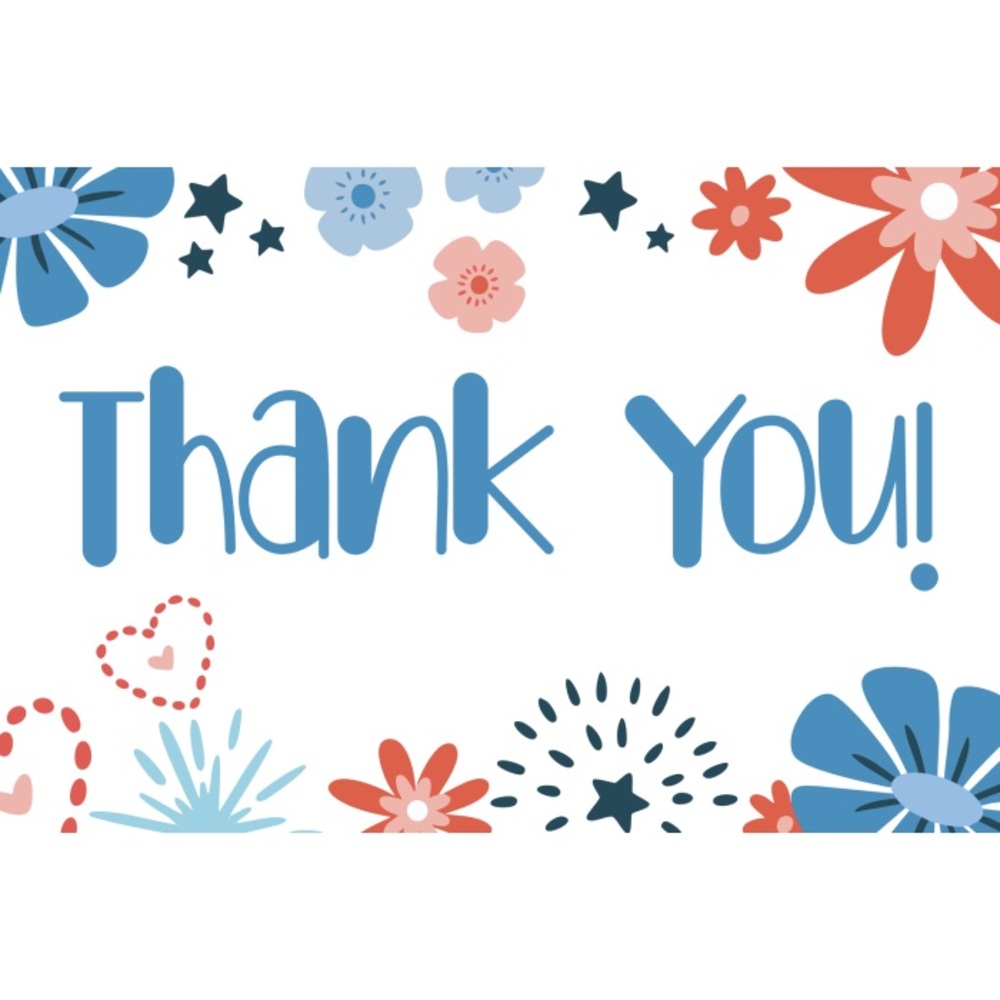 (20) Fireworks 4x6 Thank You Cards
